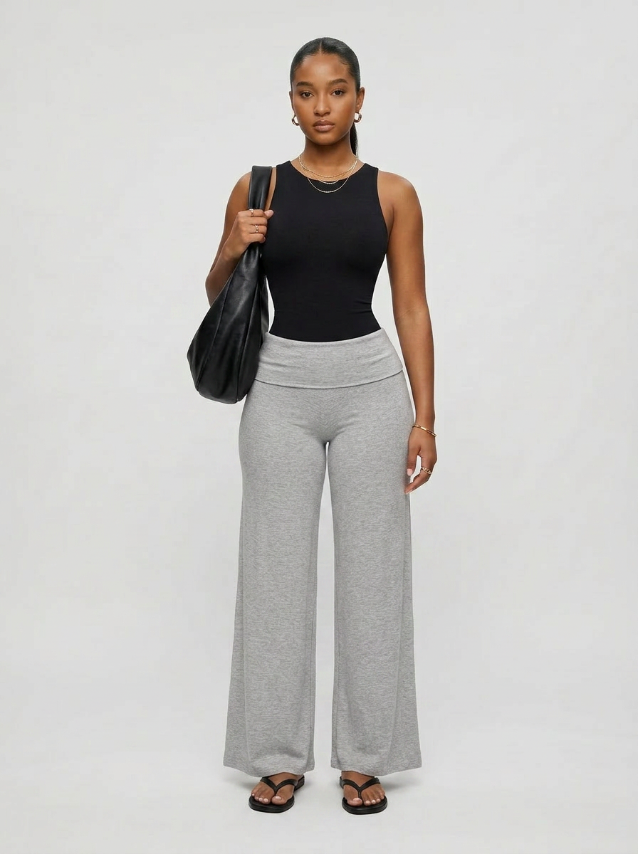 Soft Drape Fold-Over Pant