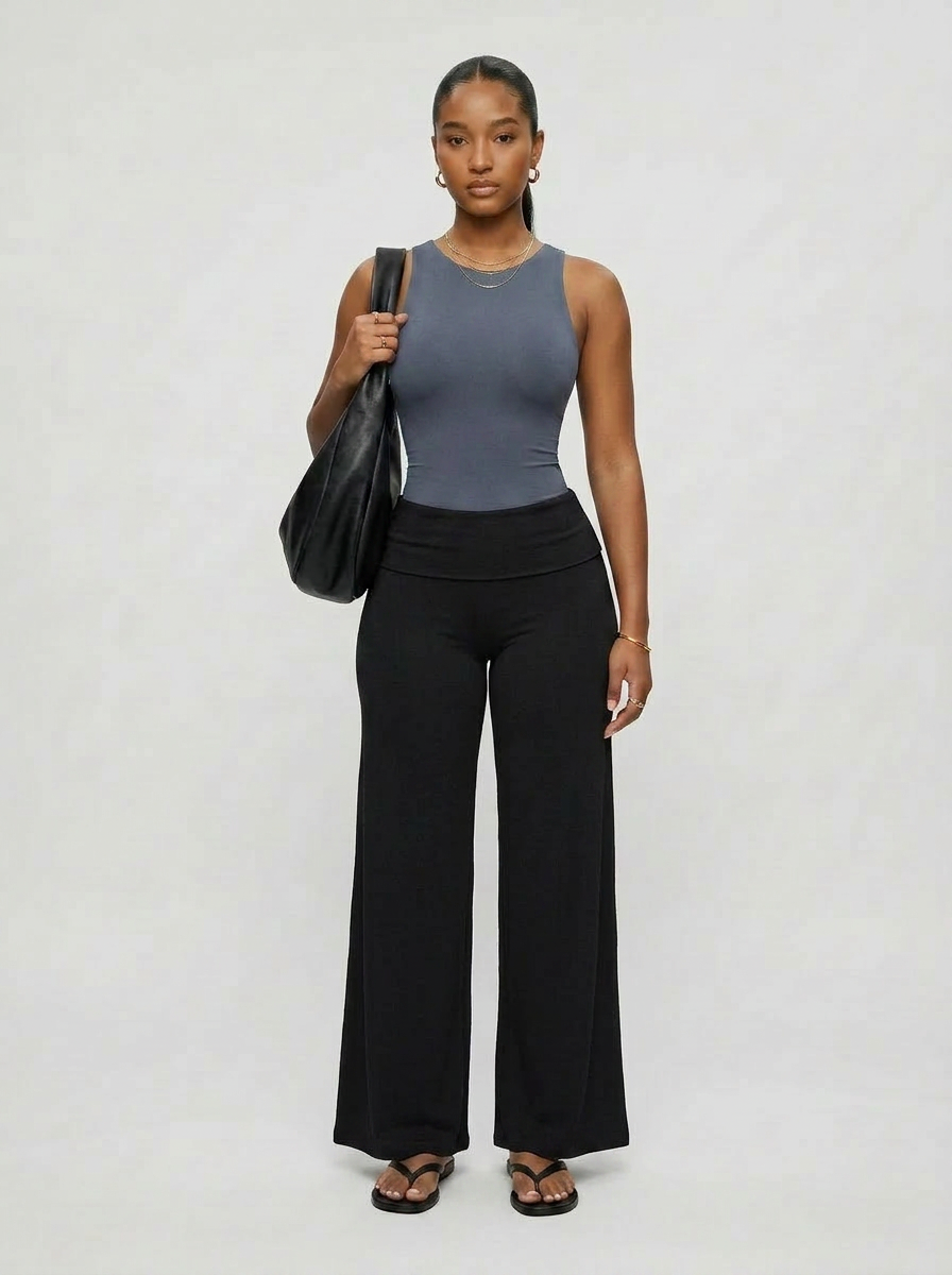 Soft Drape Fold-Over Pant