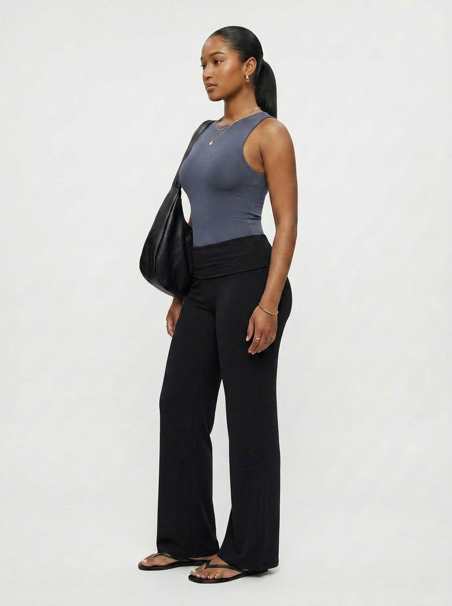 Soft Drape Fold-Over Pant