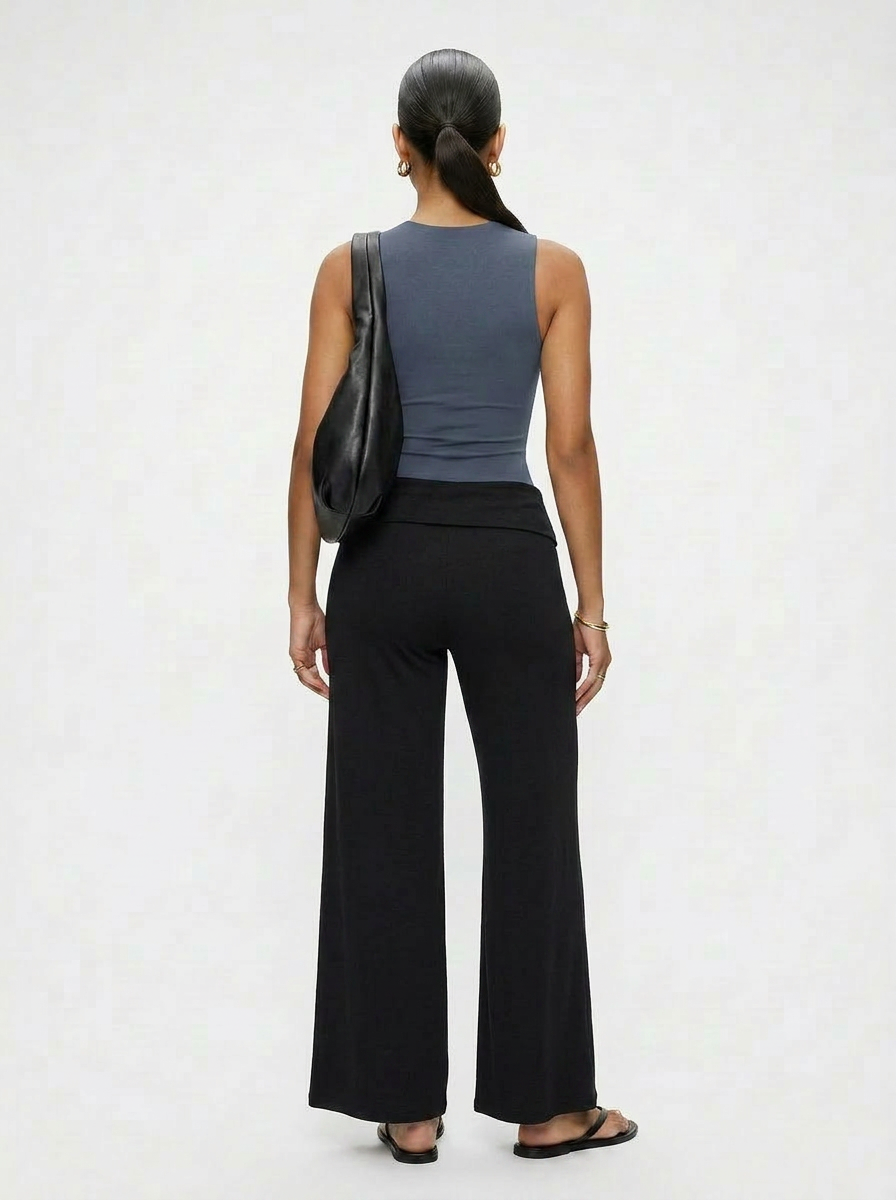 Soft Drape Fold-Over Pant